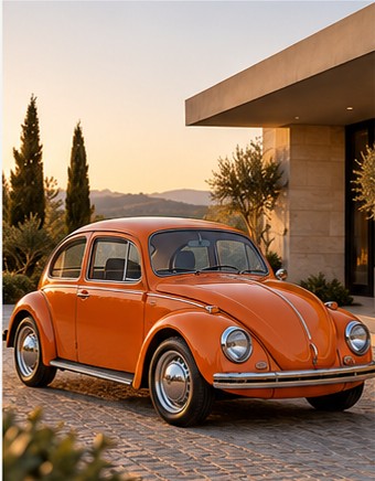 vw carocha laranja veliant